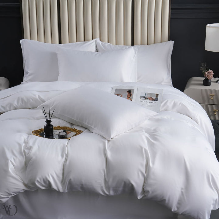 Green Dream White Luxury Bamboo Bedding Set - WonderlandByLilian