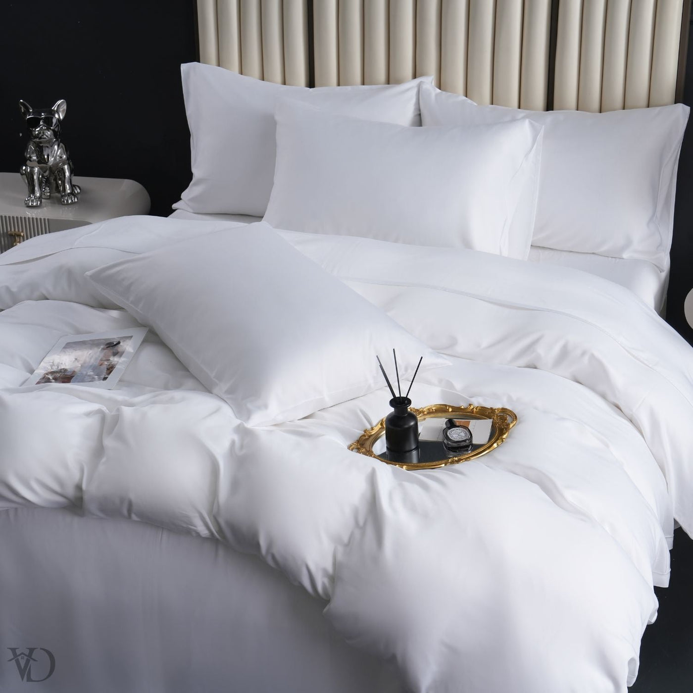Green Dream White Luxury Bamboo Bedding Set - WonderlandByLilian