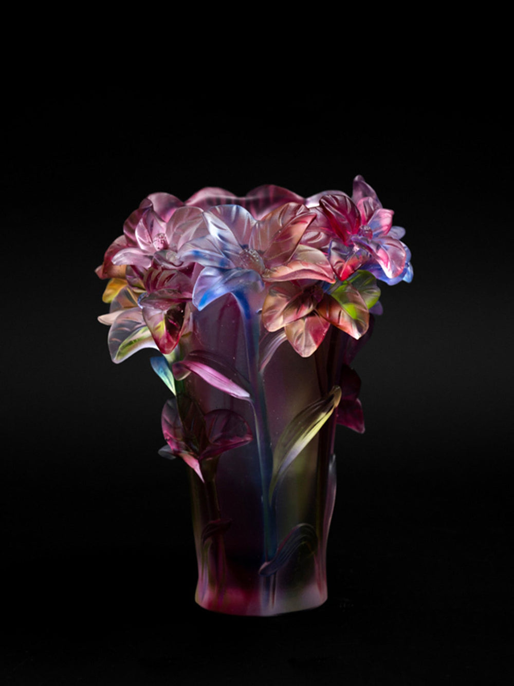 Handmade Fairytale Mini Colored Crystal Flower Relief Vase - WonderlandByLilian