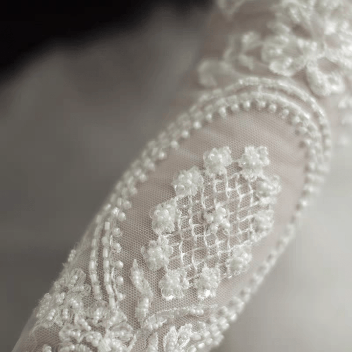 Intricate Pearl and Lace Bridal Gloves - Vintage - Inspired Wedding Accessory - WonderlandByLilian