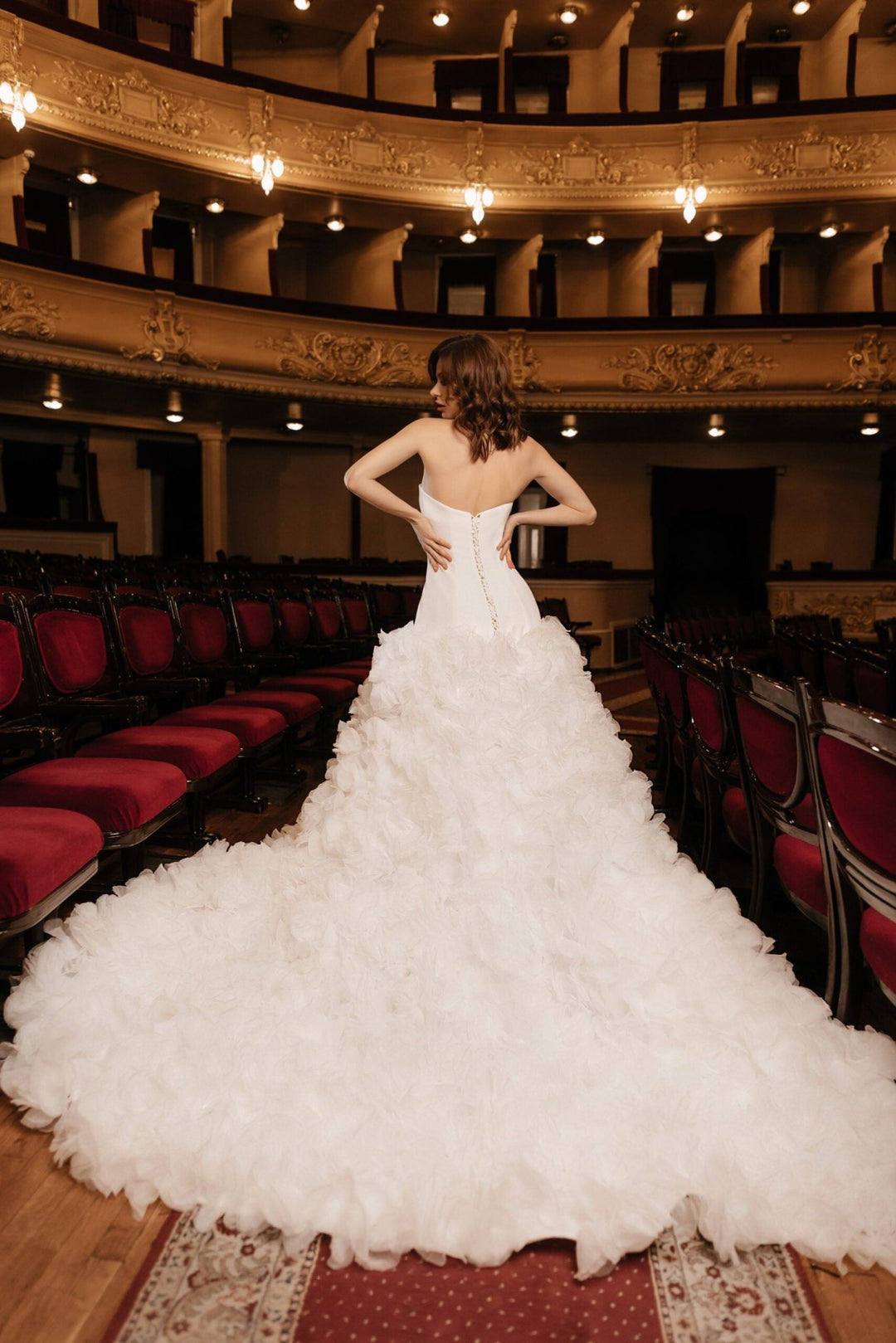 Ivory A - Line Wedding Dress with Sleeveless – Layered Tulle Ruffle Dress with Structured Corset Plus Size – MAGNOLIA - WonderlandByLilian