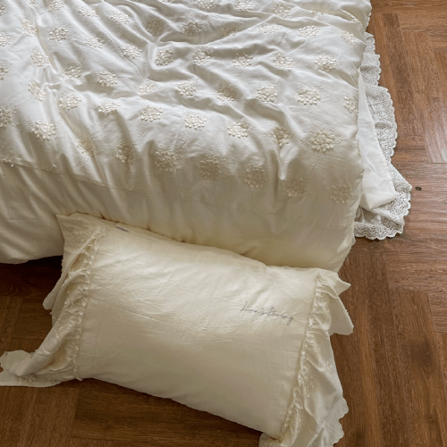 Ivory Blossom Cottagecore Bedding Set - WonderlandByLilian