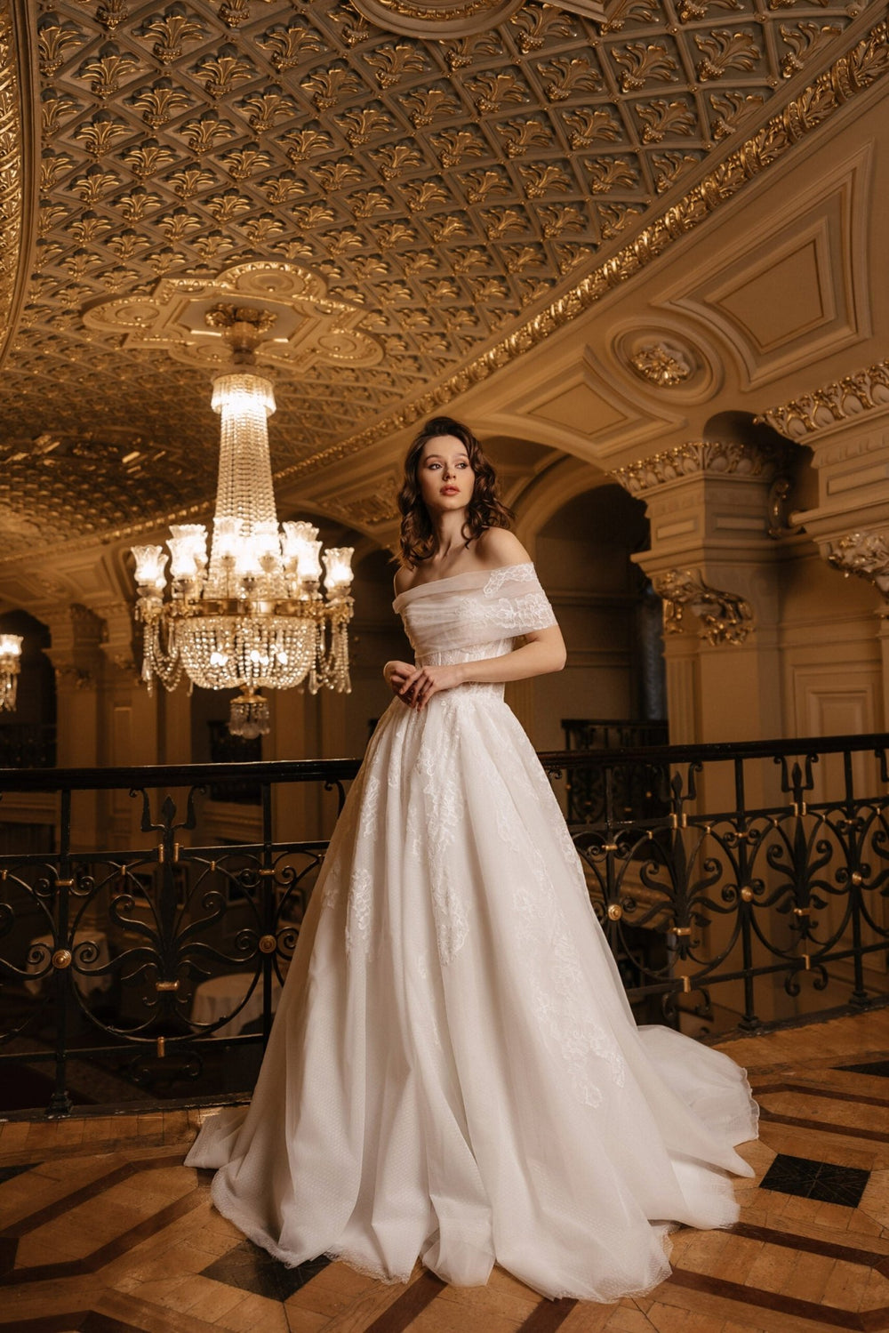 Ivory Lace A - Line Wedding Dress with Cape – Sleeveless Wedding Dress with Sheer Corset and Chantilly Lace Plus Size – JOSEPHINE - WonderlandByLilian