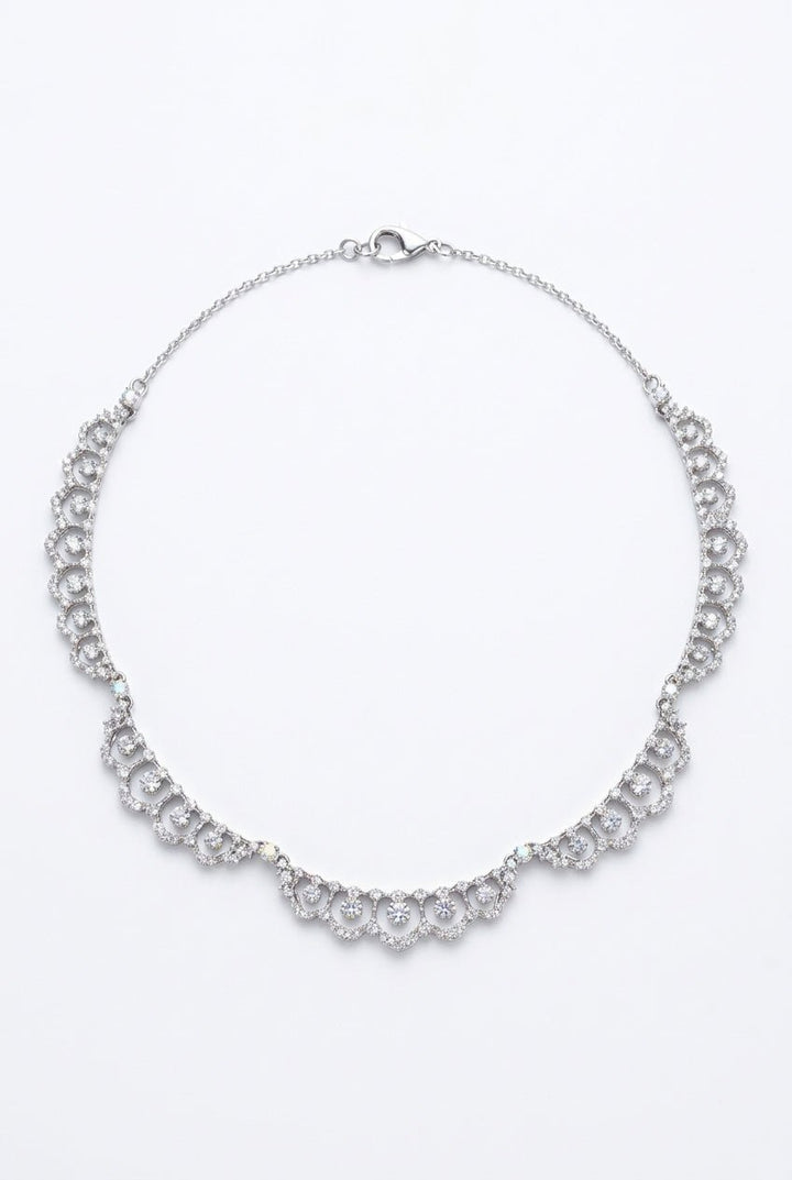 Ivory Sonata – Regency Silver Crystal Necklace | Bridgerton Aesthetic - WonderlandByLilian