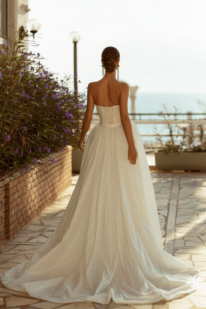 Ivory Strapless Sheath Wedding Dress - Aline Ball Gown Wedding Dress - Square Neckline Wedding Dress Plus Size - WonderlandByLilian