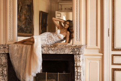 Ivory Tulle Mermaid Wedding Gown - Strapless Sweetheart Neckline Wedding Dress - Sequin Appliqué Wedding Dress Plus Size - WonderlandByLilian