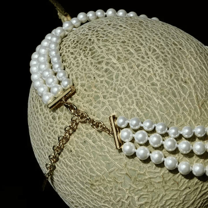 Legacy of Grace – Handmade Triple Strand Pearl Necklace – A Queen’s Life - WonderlandByLilian