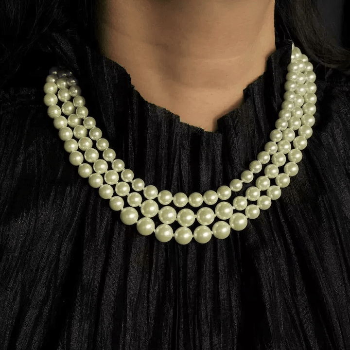 Legacy of Grace – Handmade Triple Strand Pearl Necklace – A Queen’s Life - WonderlandByLilian