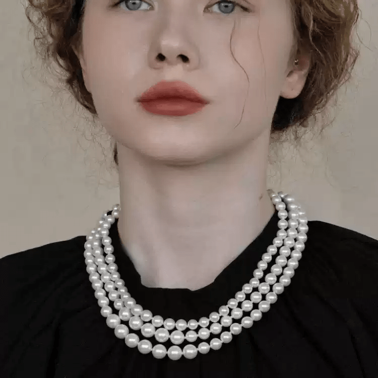 Legacy of Grace – Handmade Triple Strand Pearl Necklace – A Queen’s Life - WonderlandByLilian