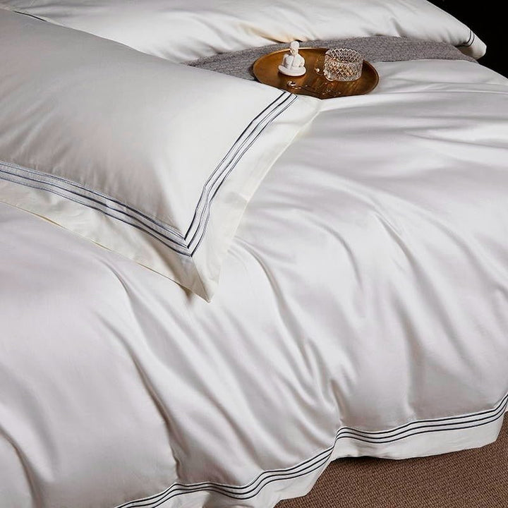 Leila Embroidered Edge Egyptian Cotton Bedding Set - WonderlandByLilian