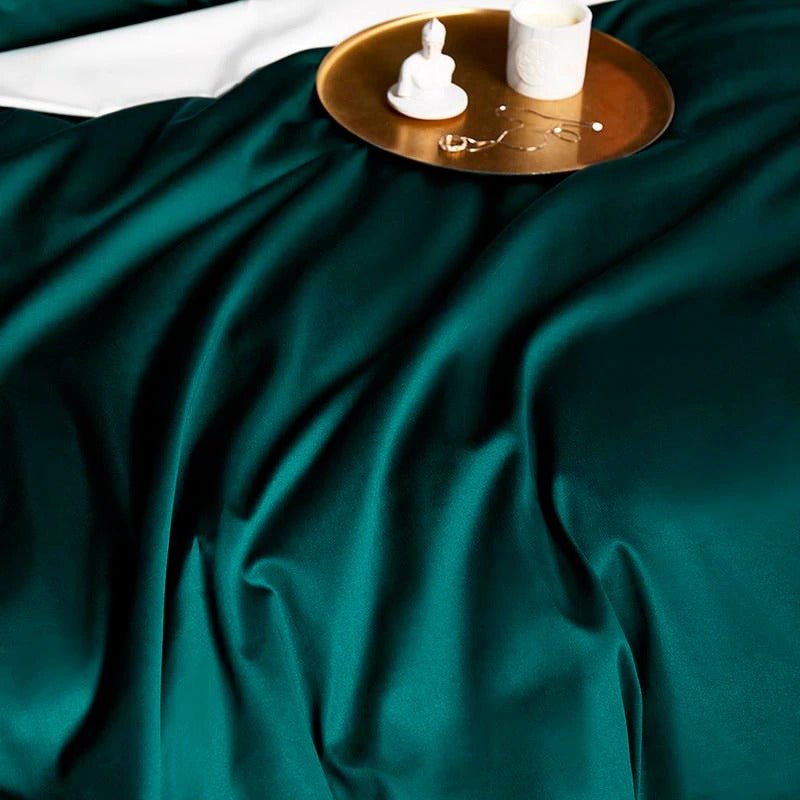 Leila Green Embroidered Edge Egyptian Cotton Bedding Set - WonderlandByLilian