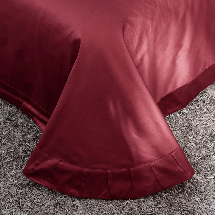 Lezkira Burgundy Red Luxury Egyptian Cotton Embroidery Bedding Set - WonderlandByLilian