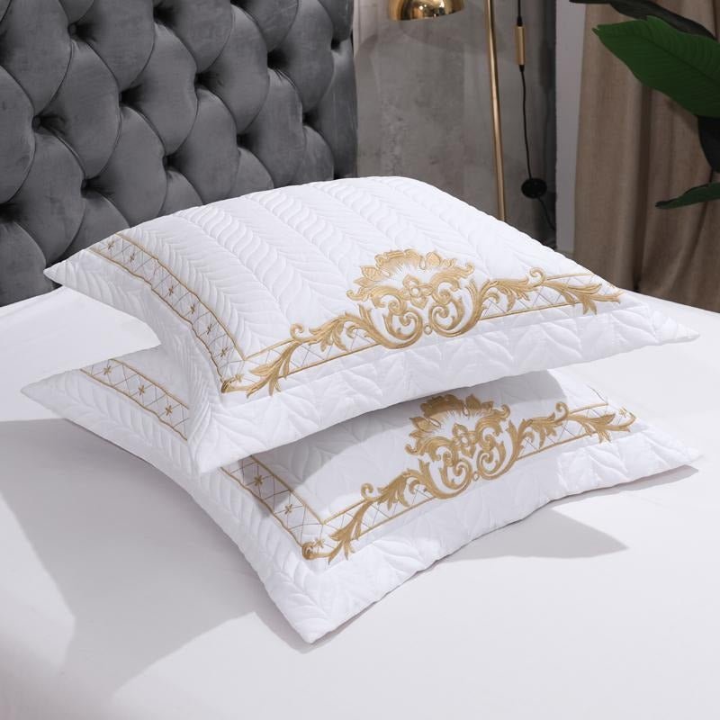 Luxury White Egyptian Cotton Embroidery Bedding Set - WonderlandByLilian