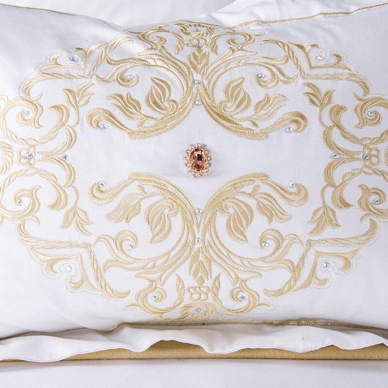 Luxury White Egyptian Cotton Embroidery Bedding Set - WonderlandByLilian