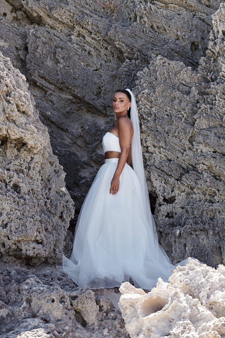 Modern Greek Goddess Two-Piece Bridal Gown - EDEN - WonderlandByLilian