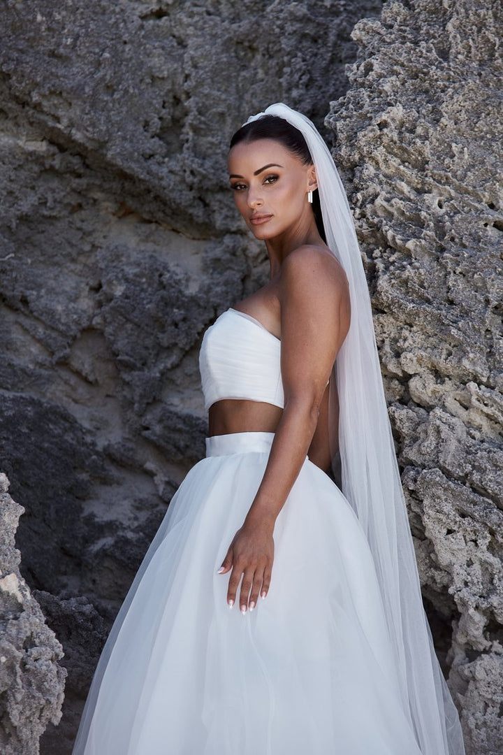 Modern Greek Goddess Two-Piece Bridal Gown - EDEN - WonderlandByLilian