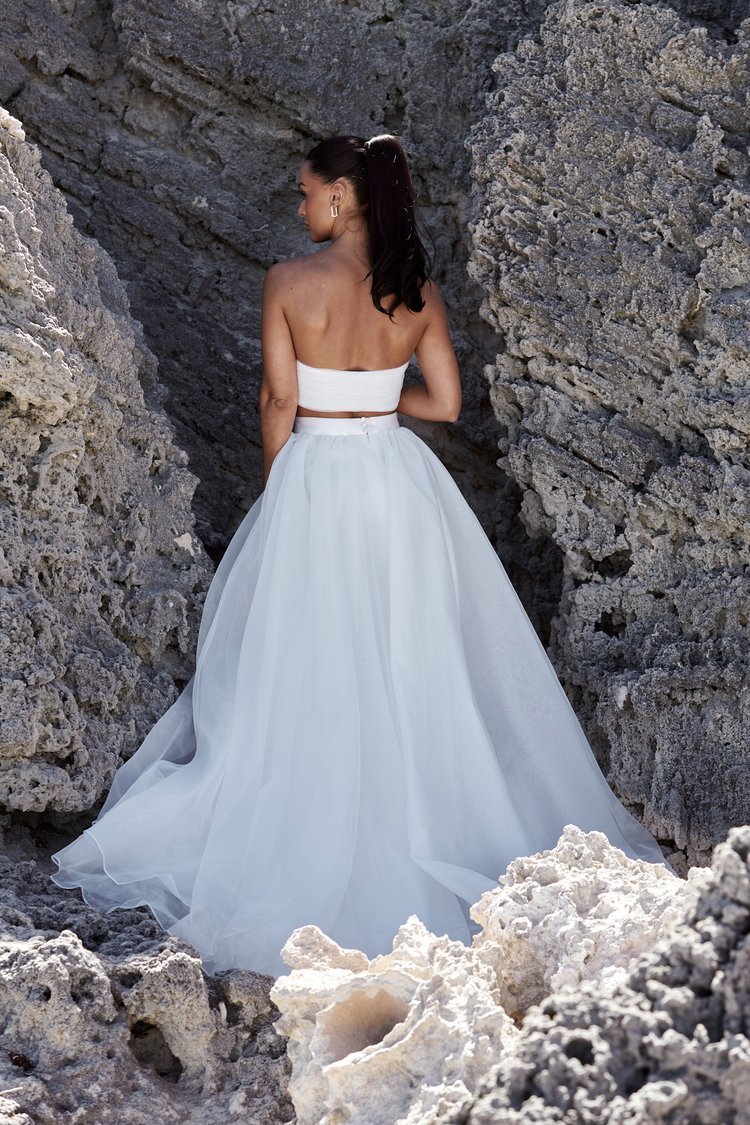Modern Greek Goddess Two-Piece Bridal Gown - EDEN - WonderlandByLilian