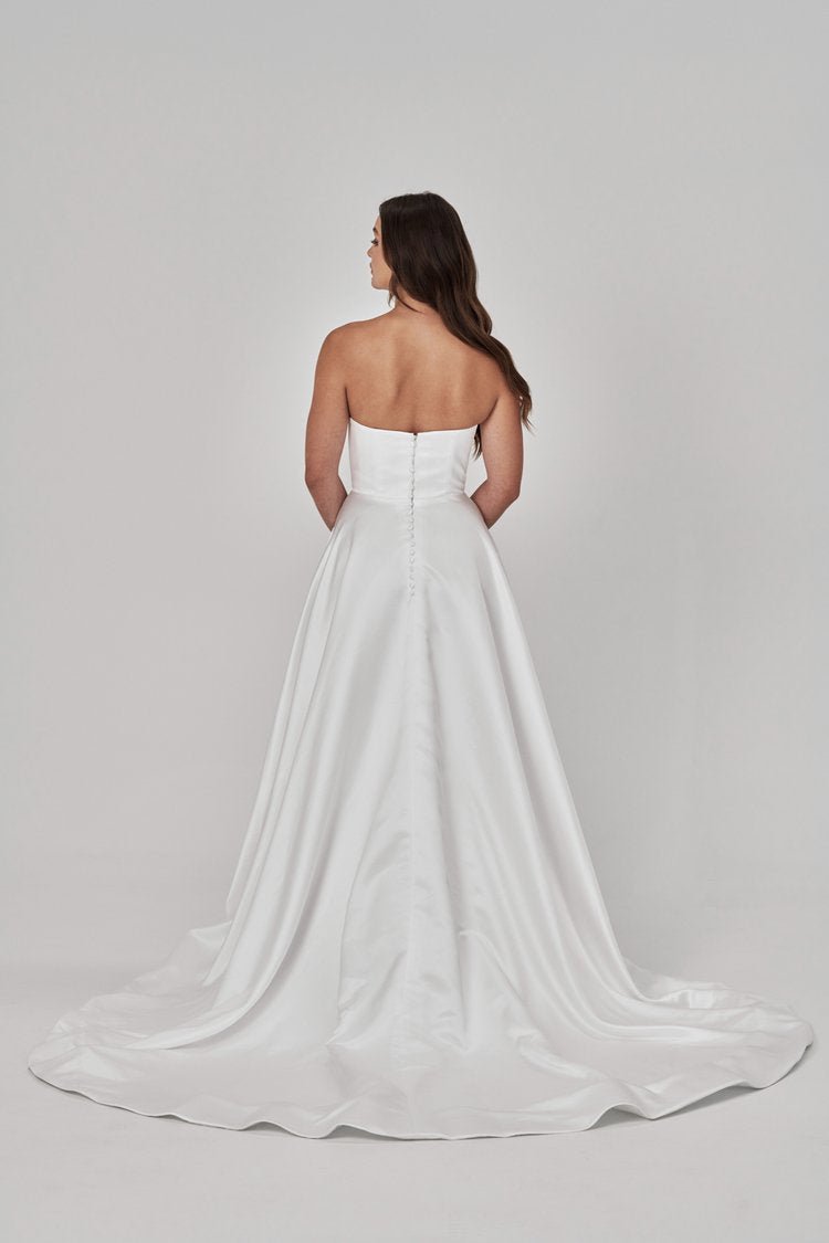 Modern Satin Strapless Ball Gown - EZRA - WonderlandByLilian