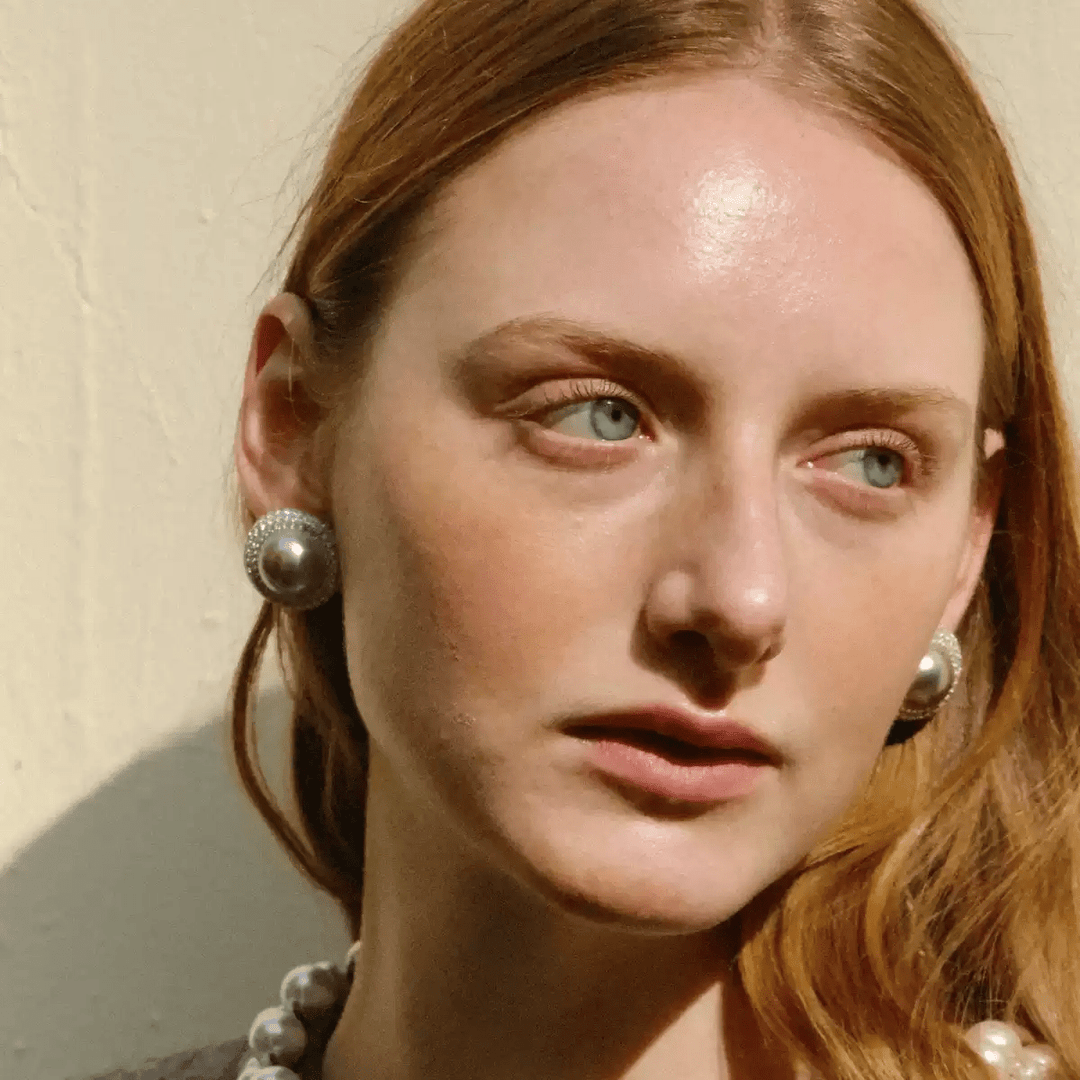 Moonlit Reverie – Handmade Vintage - Style Gray Pearl and Zircon Halo Earrings - Nix - WonderlandByLilian