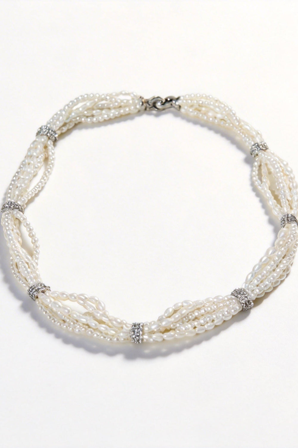 Moonlit Whispers – Handwoven Pearl Necklace - Moonlight Sonata - WonderlandByLilian