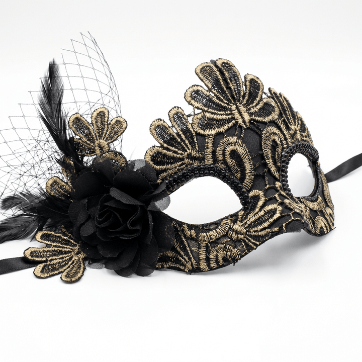 Nocturne Royale – Baroque Embroidered Masquerade Mask - WonderlandByLilian