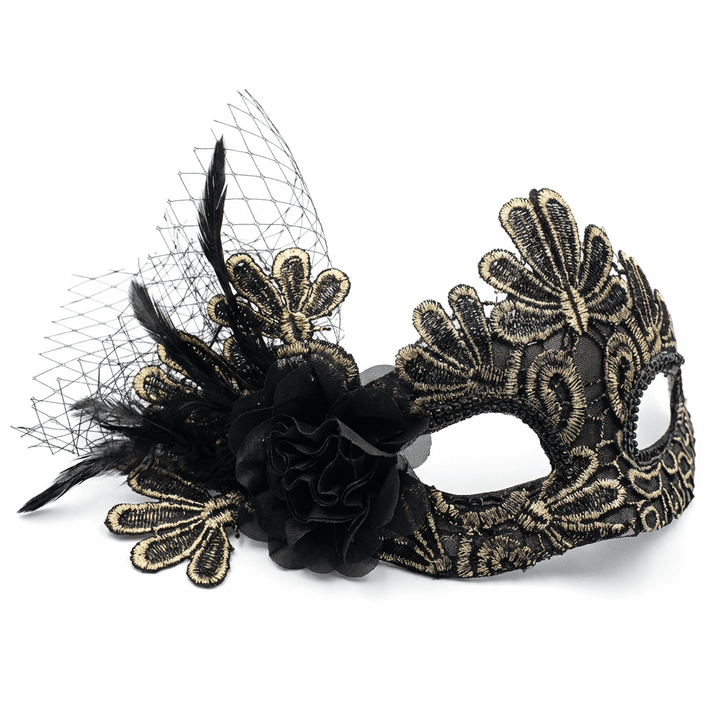 Nocturne Royale – Baroque Embroidered Masquerade Mask - WonderlandByLilian