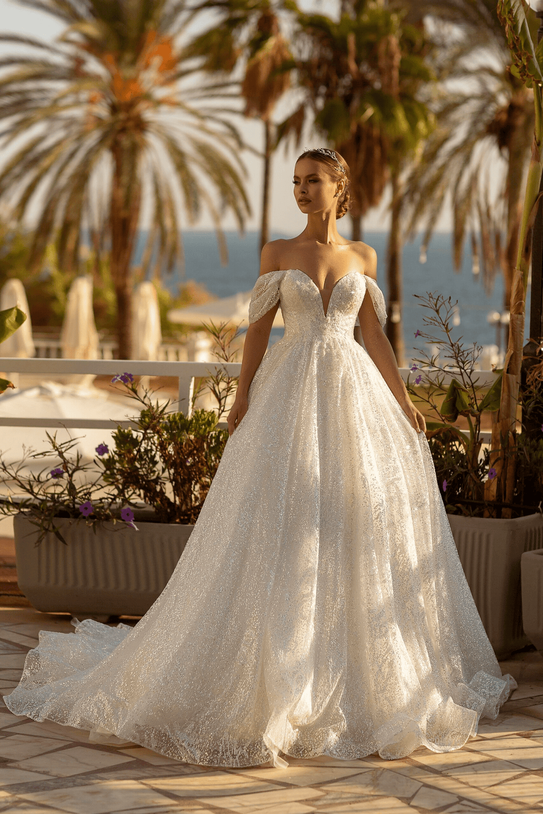 Off Shoulder Wedding Dress - Strapless Sweetheart Neckline Wedding Dress - Lace Corset Back Wedding Dress with Beaded Plus Size - WonderlandByLilian