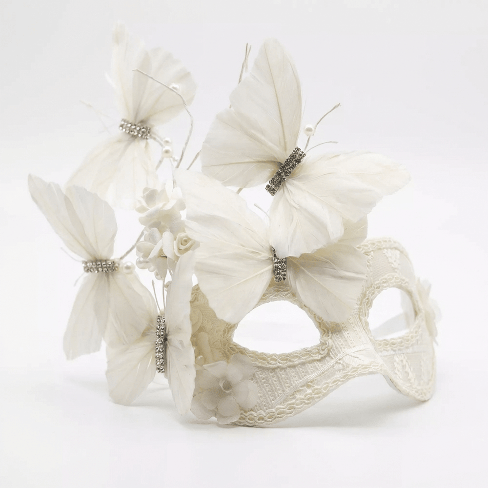 Papillon Reverie – Butterfly Lace Masquerade Mask - WonderlandByLilian
