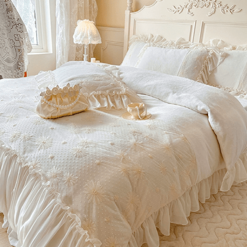 Parisian Milk Floral Bedding Set - WonderlandByLilian