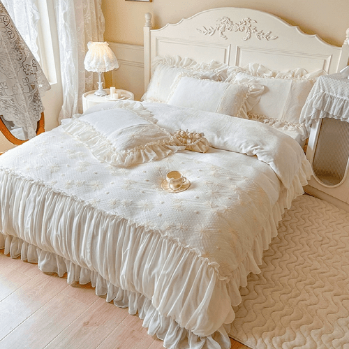 Parisian Milk Floral Bedding Set - WonderlandByLilian