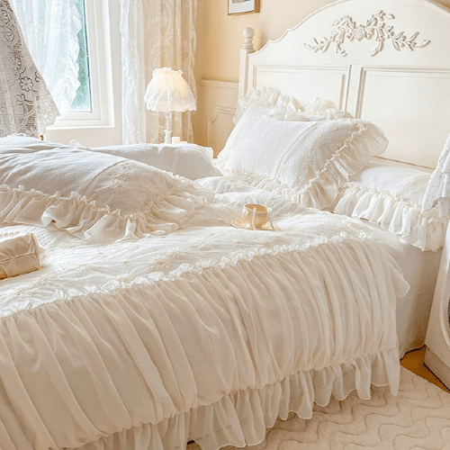 Parisian Milk Floral Bedding Set - WonderlandByLilian