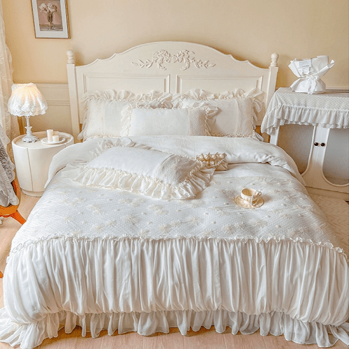 Parisian Milk Floral Bedding Set - WonderlandByLilian