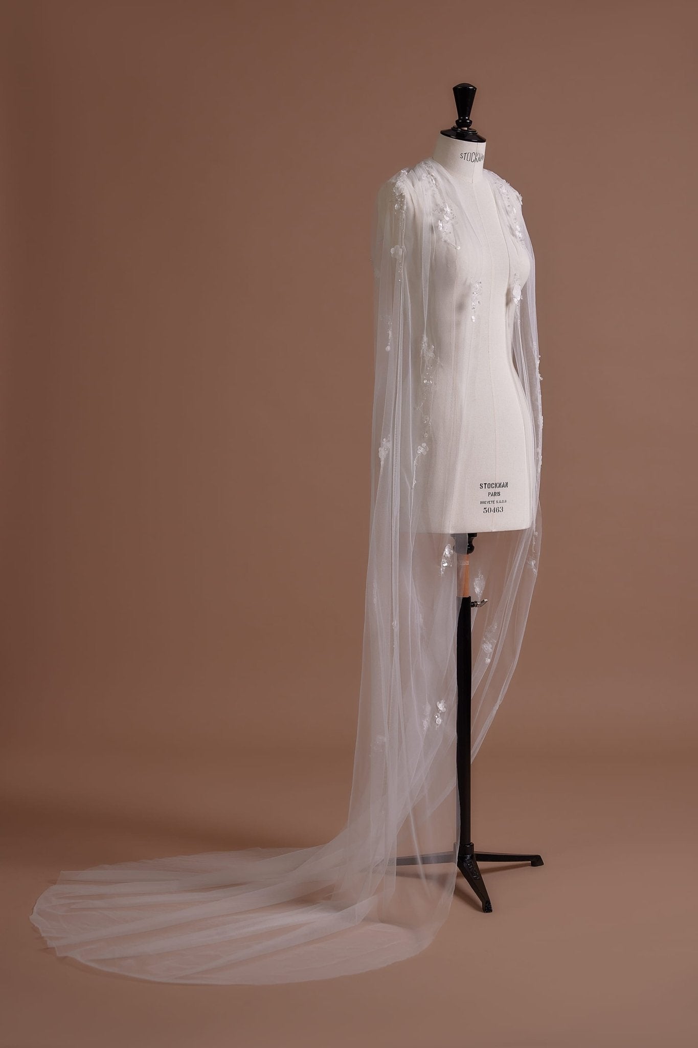 Pearl Embellished Soft Tulle Wedding Veil, Available with or without Comb - WonderlandByLilian