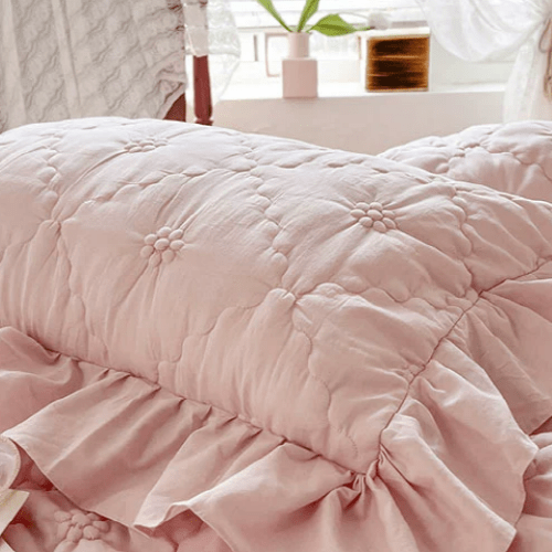 Pink Cozy Quilting Duvet Cover Set - WonderlandByLilian