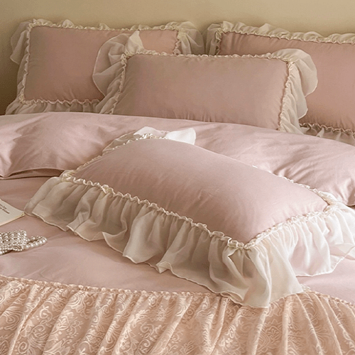 Pink Lace Frill Princess Bedding Set - WonderlandByLilian