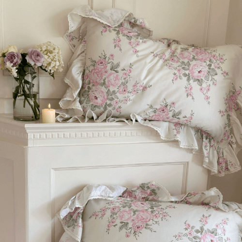 Pink Rose Lace Bedding Set - WonderlandByLilian