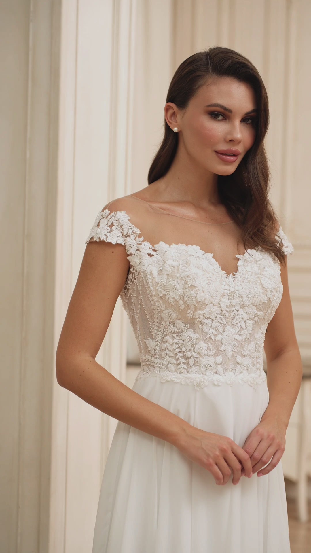 Elegant Off-the-Shoulder A-Line Wedding Dress with Floral Lace Detailing Plus Size