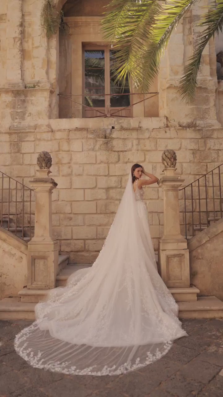 Elegance A-Line Wedding Dress - Detachable Wedding Dress With Lace Detail - Convertible Wedding Dress Plus Size