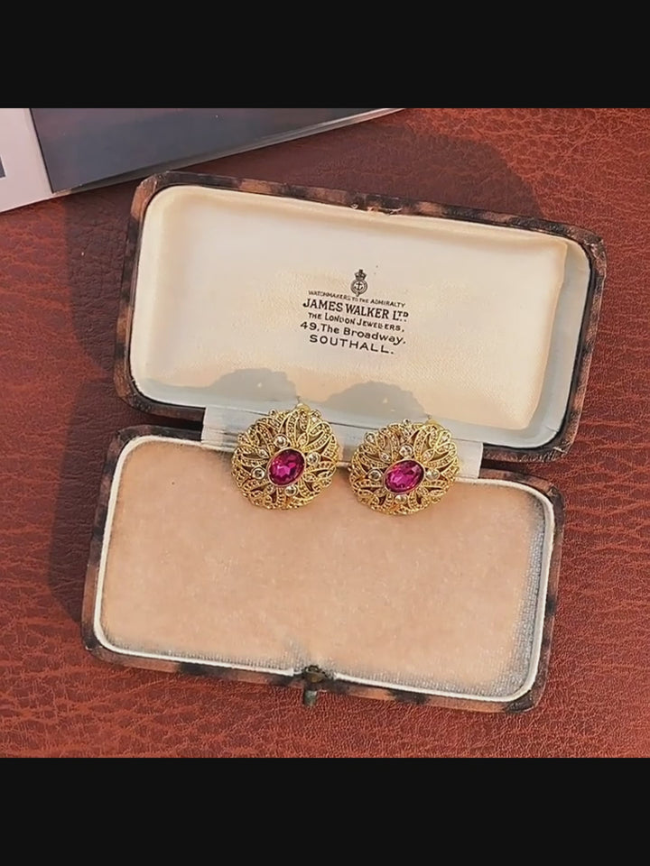 Whispers of a Rose – Handmade Vintage-Style Red Gemstone Earrings - Princess's Treasure