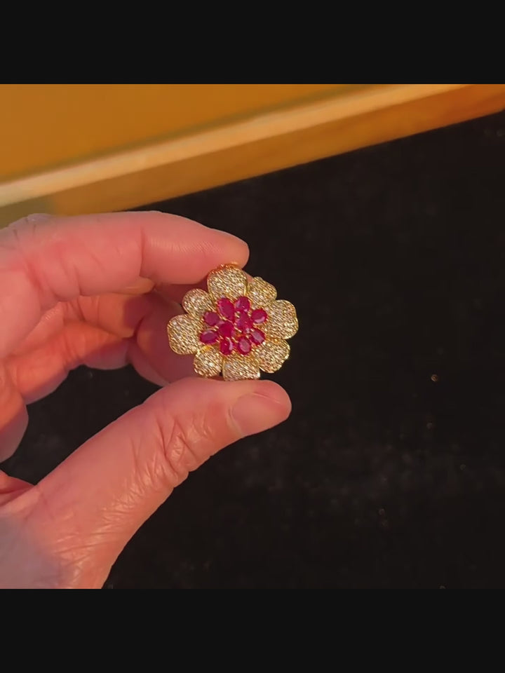 Velvet Glow – Vintage Ruby Begonia Earrings - Ruby Begonia
