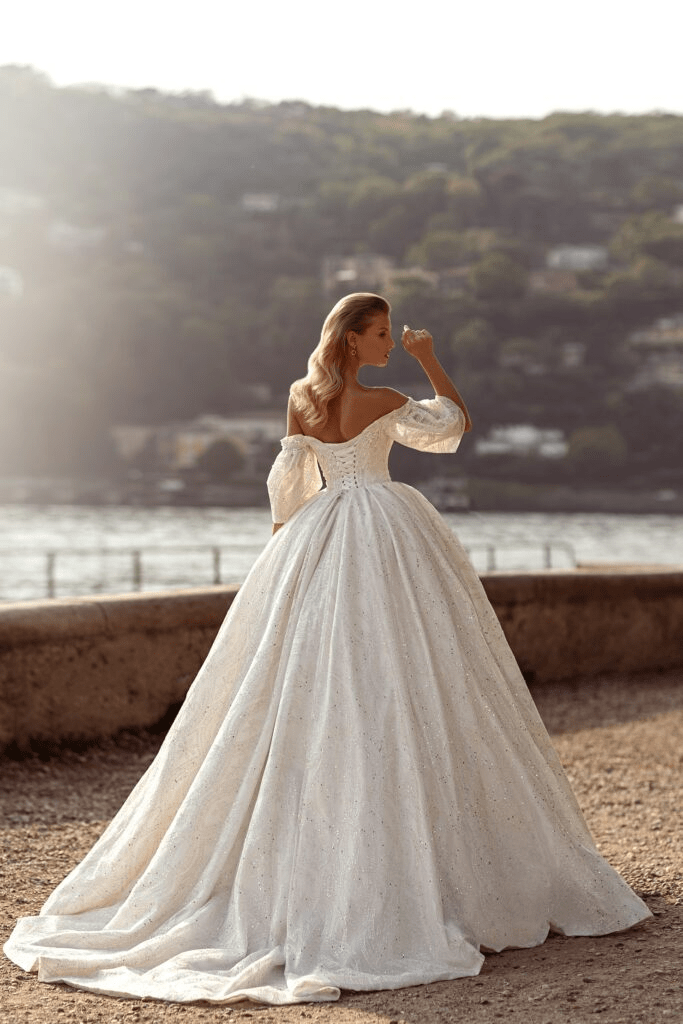 Princess Sparkle Fairytale Wedding Dress Off Shoulder Wedding Dress with Sleeves Aline Ball Gown Wedding Dress Plus Size Size 0