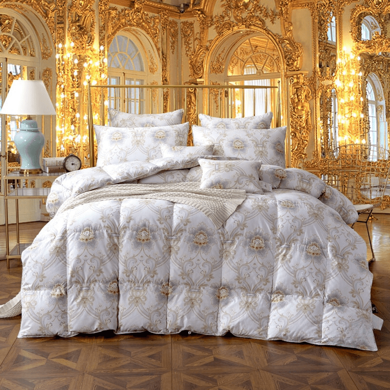 Rafia Ornate Printed Goose Down Cotton Comforter - WonderlandByLilian