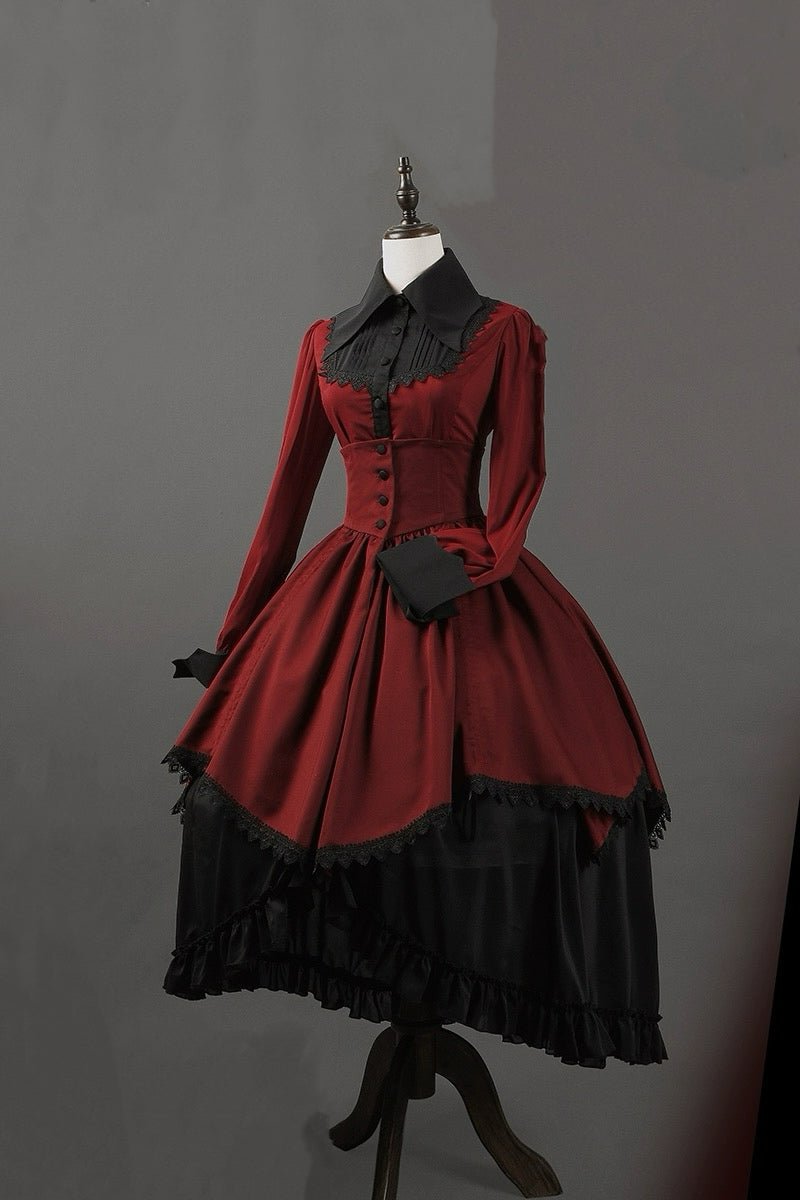 Victorian Gothic Homecoming Dresses Red And Black Gothic Lolita Prom Dress Ball Gown Victorian-Inspired Dress With Lace Plus Size Size 18w Red Victorian Gothic Homecoming Dresses Red And Black Gothic Lolita Prom Dress Ball Gown Victorian-Inspired Dress With Lace Plus Size Size 18w Red