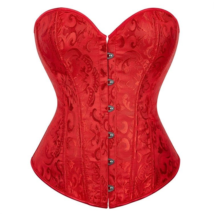Red Elegant Plus Size Bridal Strapless Lace Corset - Wedding Shapewear - WonderlandByLilian