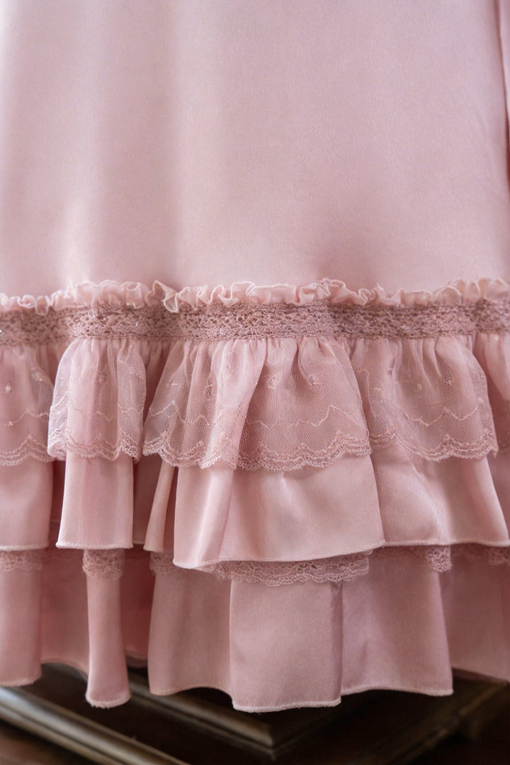 Regency Era Vintage Dusty Rose Empire Waist Dress – Bridgerton Inspired Pink Embossed Gown Plus Size - WonderlandByLilian