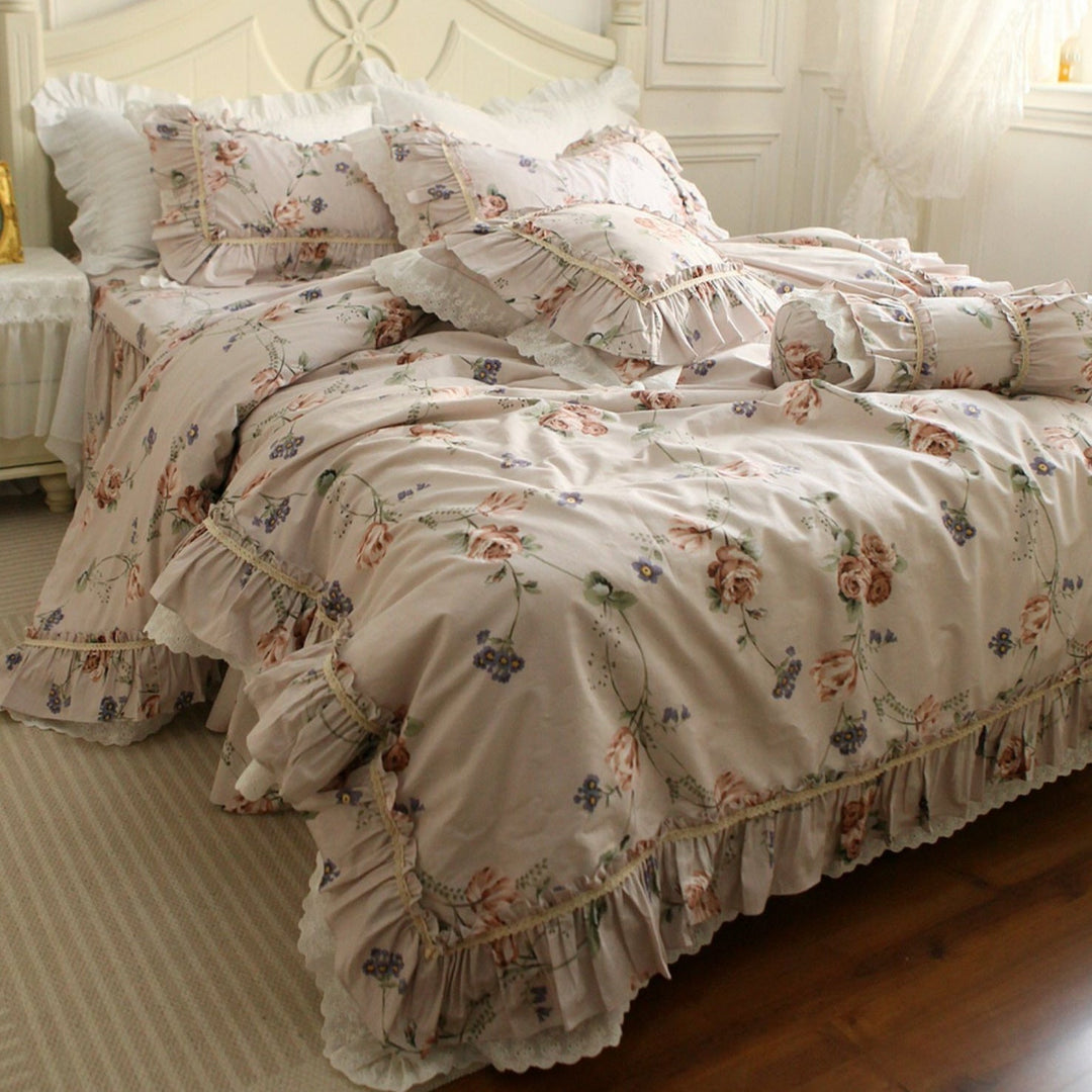 Retro Pastoral Princess Rose Bedding Set - WonderlandByLilian