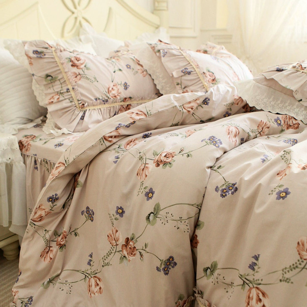 Retro Pastoral Princess Rose Bedding Set - WonderlandByLilian