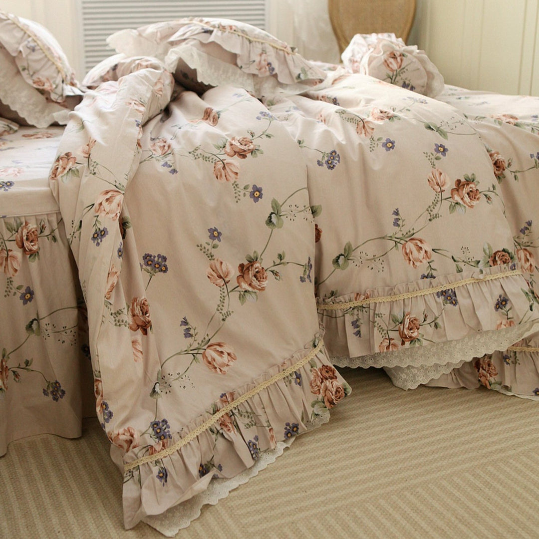 Retro Pastoral Princess Rose Bedding Set - WonderlandByLilian