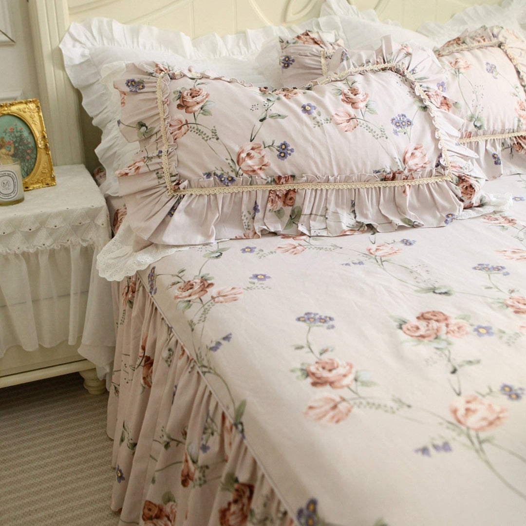 Retro Pastoral Princess Rose Bedding Set - WonderlandByLilian