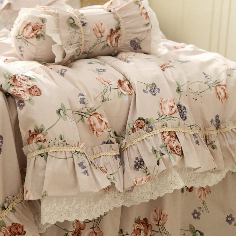 Retro Pastoral Princess Rose Bedding Set - WonderlandByLilian